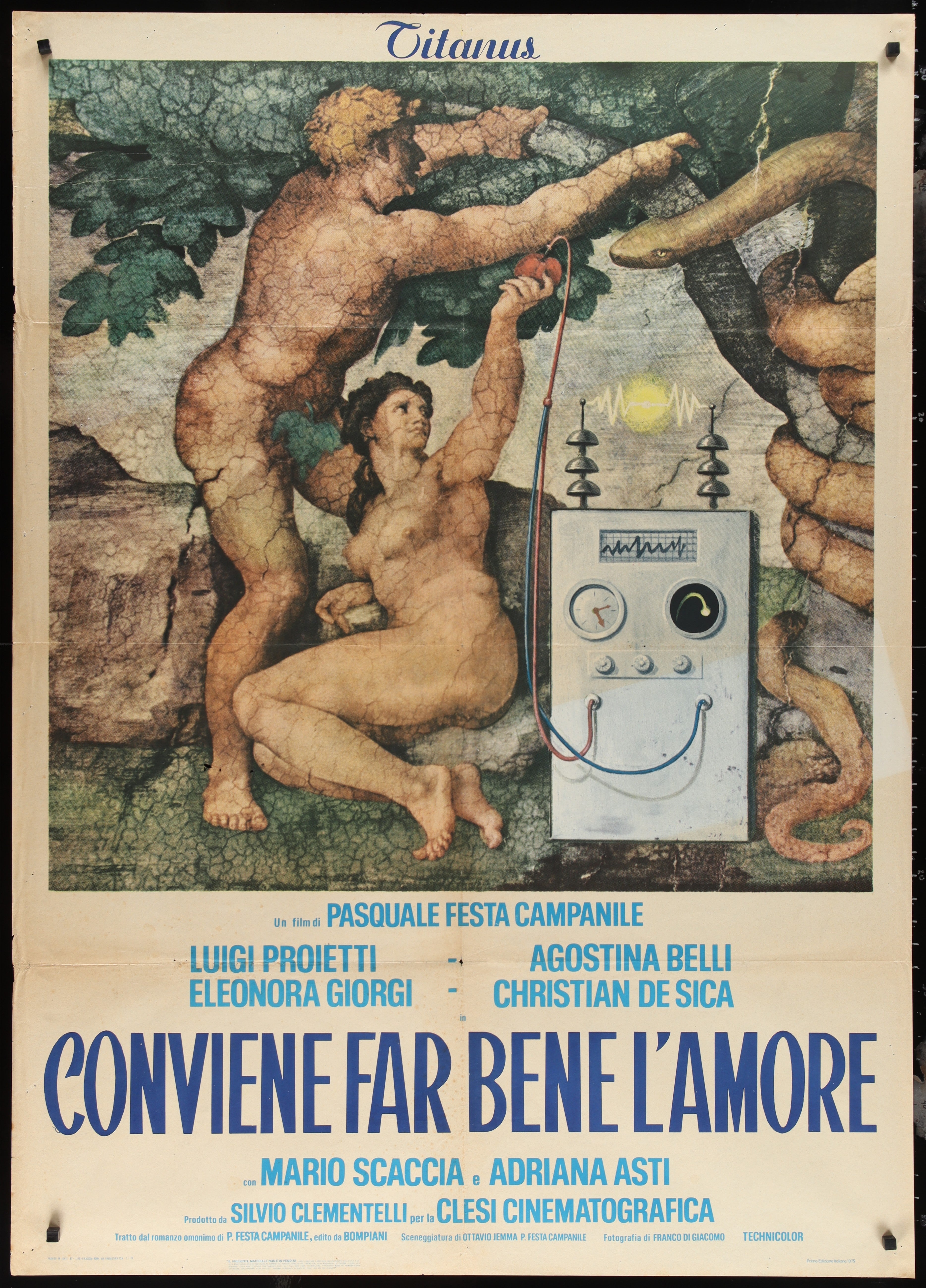 Sex Machine (1975) Original Italian One Panel Movie Poster