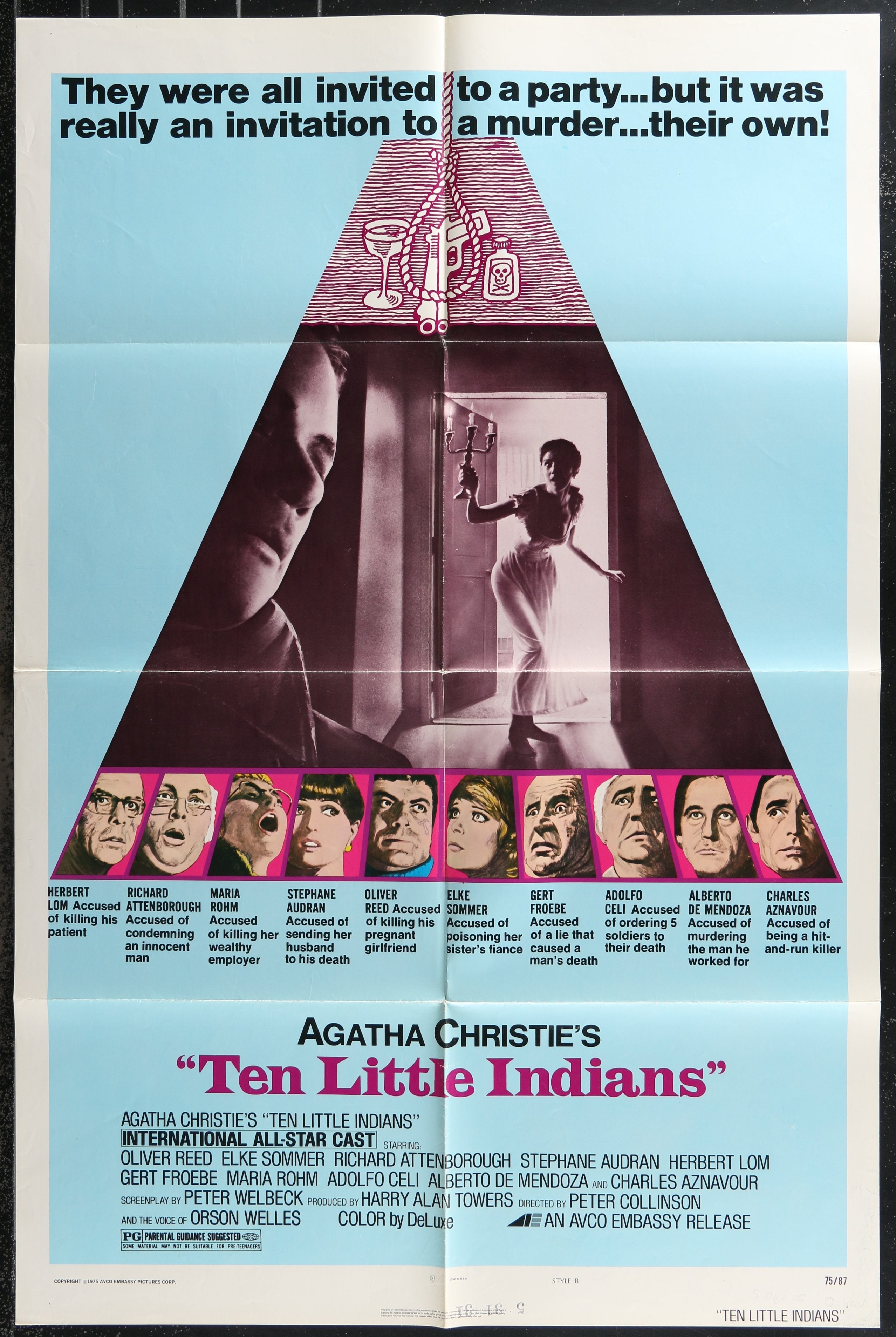 Ten Little Indians (1975) Original US One Sheet Movie Poster
