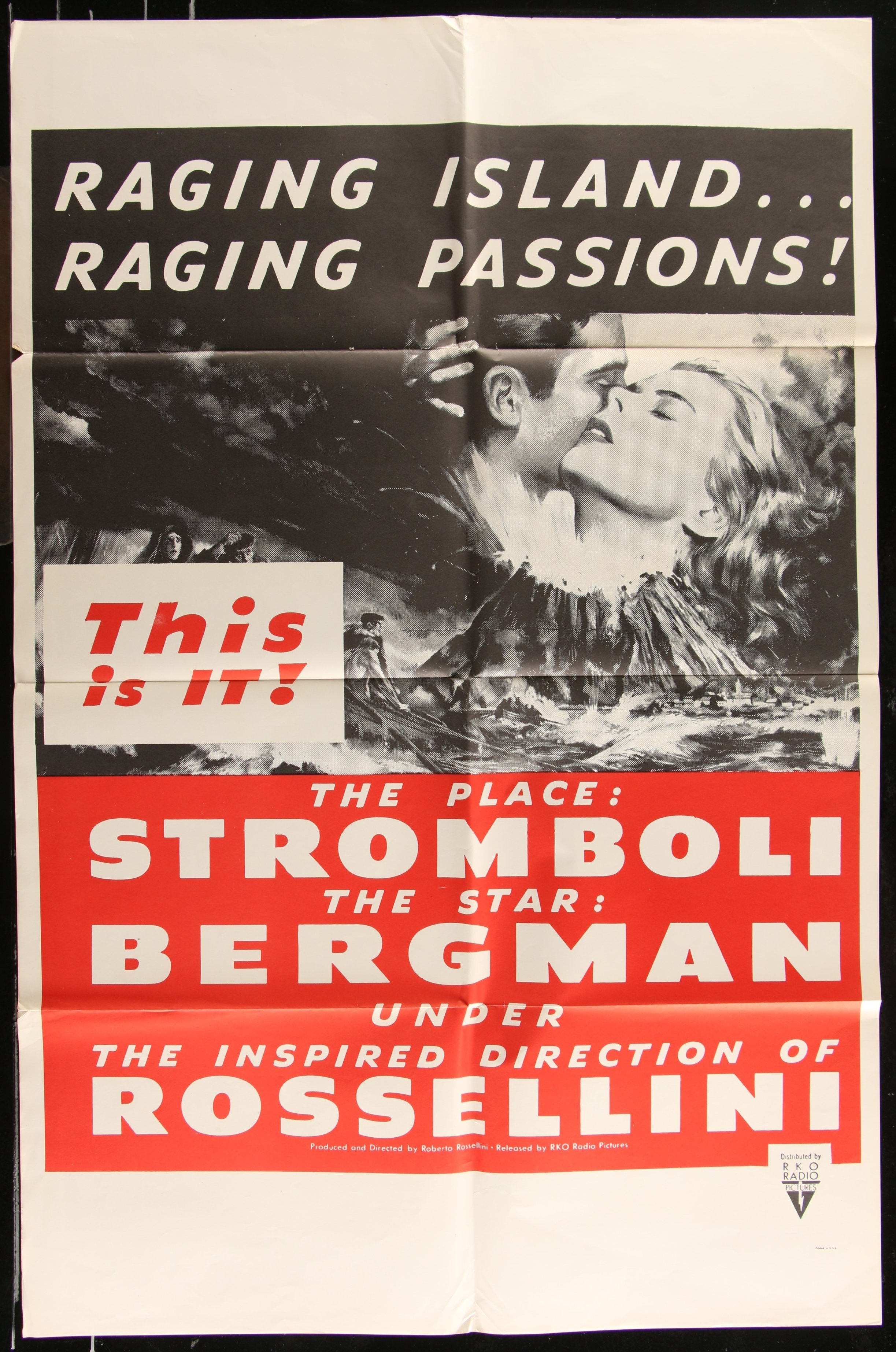 Stromboli (1960s RR) Original US Military One Sheet Movie Poster