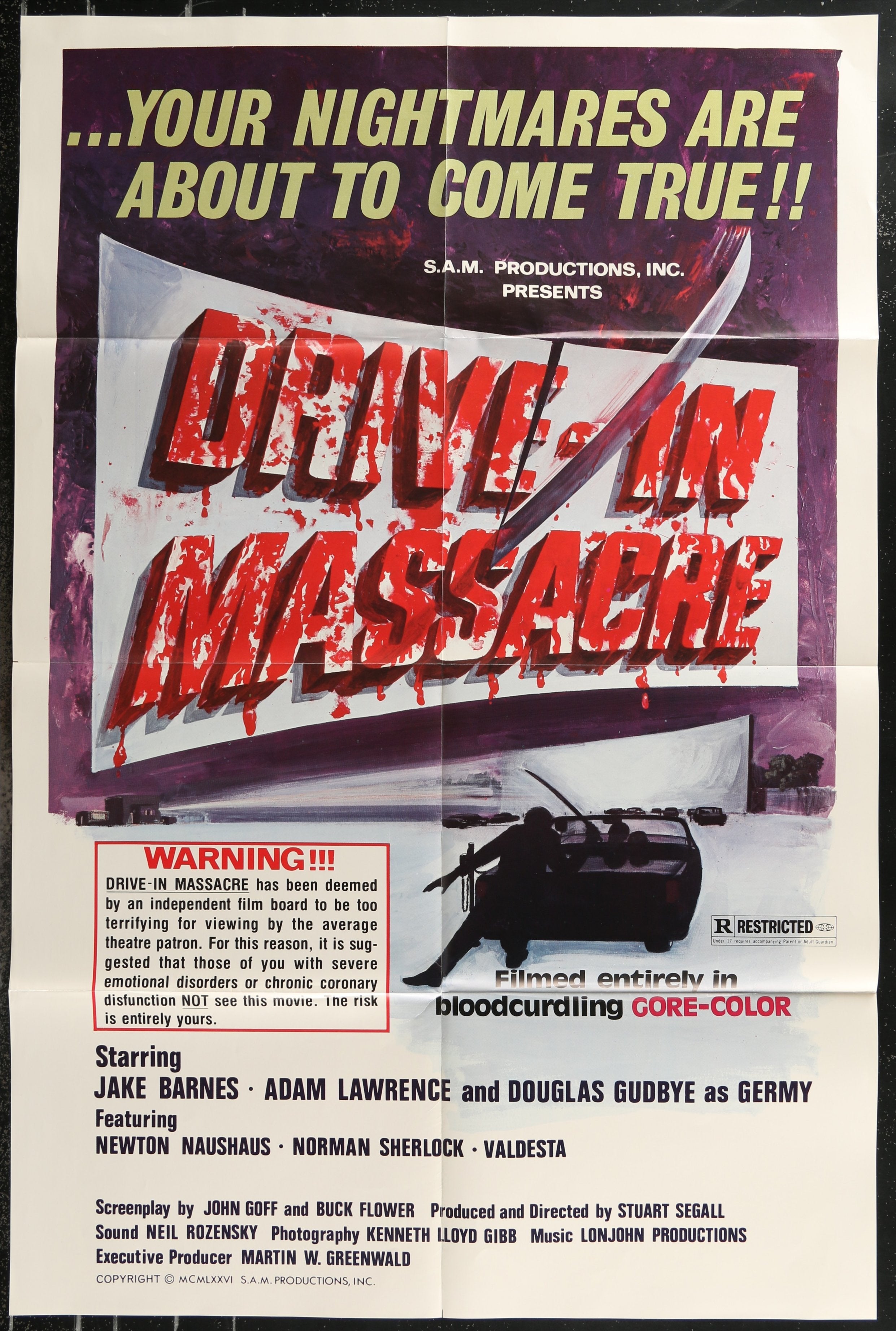 Drive-In Massacre (1976) Original US One Sheet Movie Poster