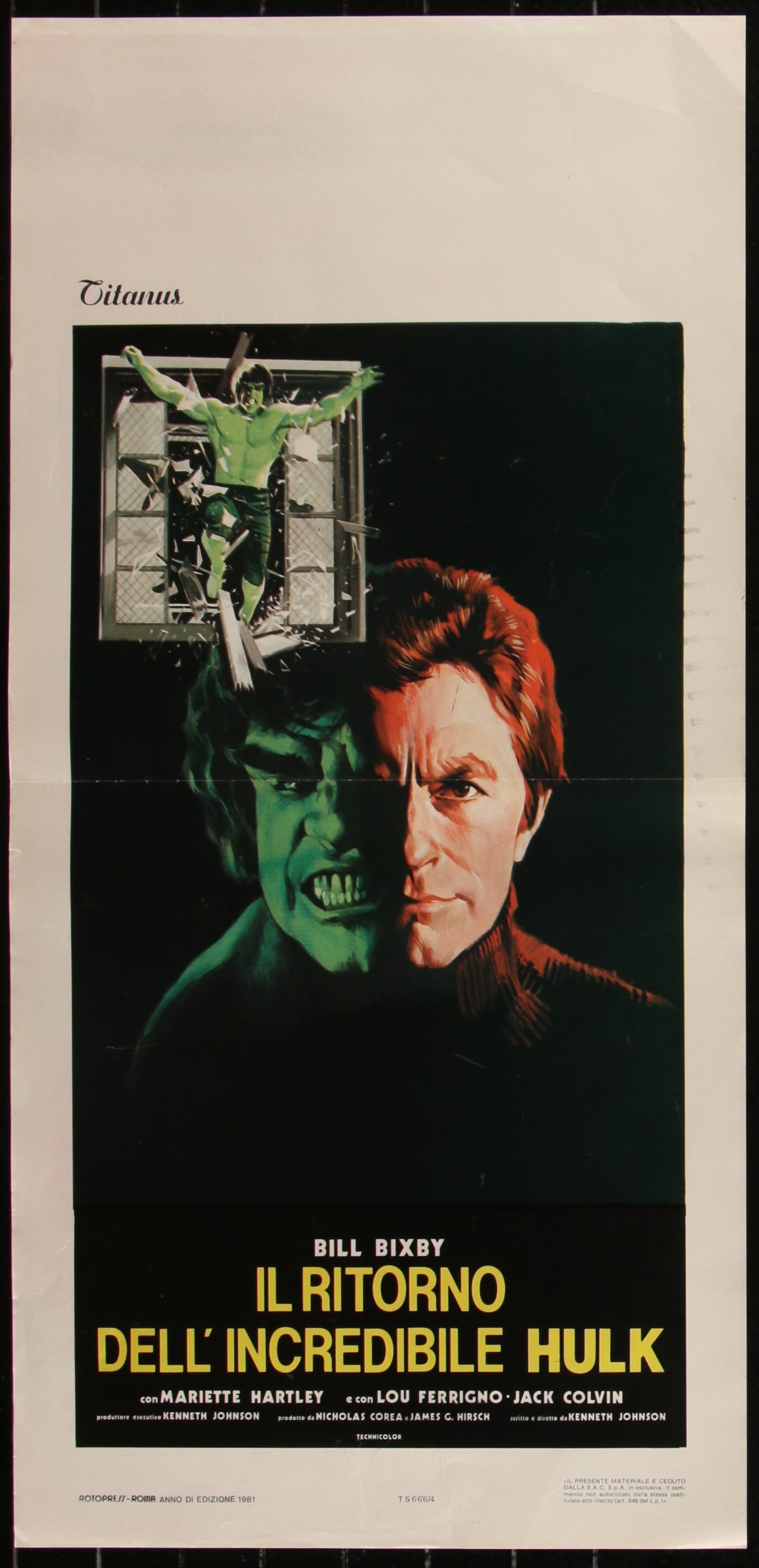 Bride Of The Incredible Hulk (1980) Original Italian Locandina Movie Poster