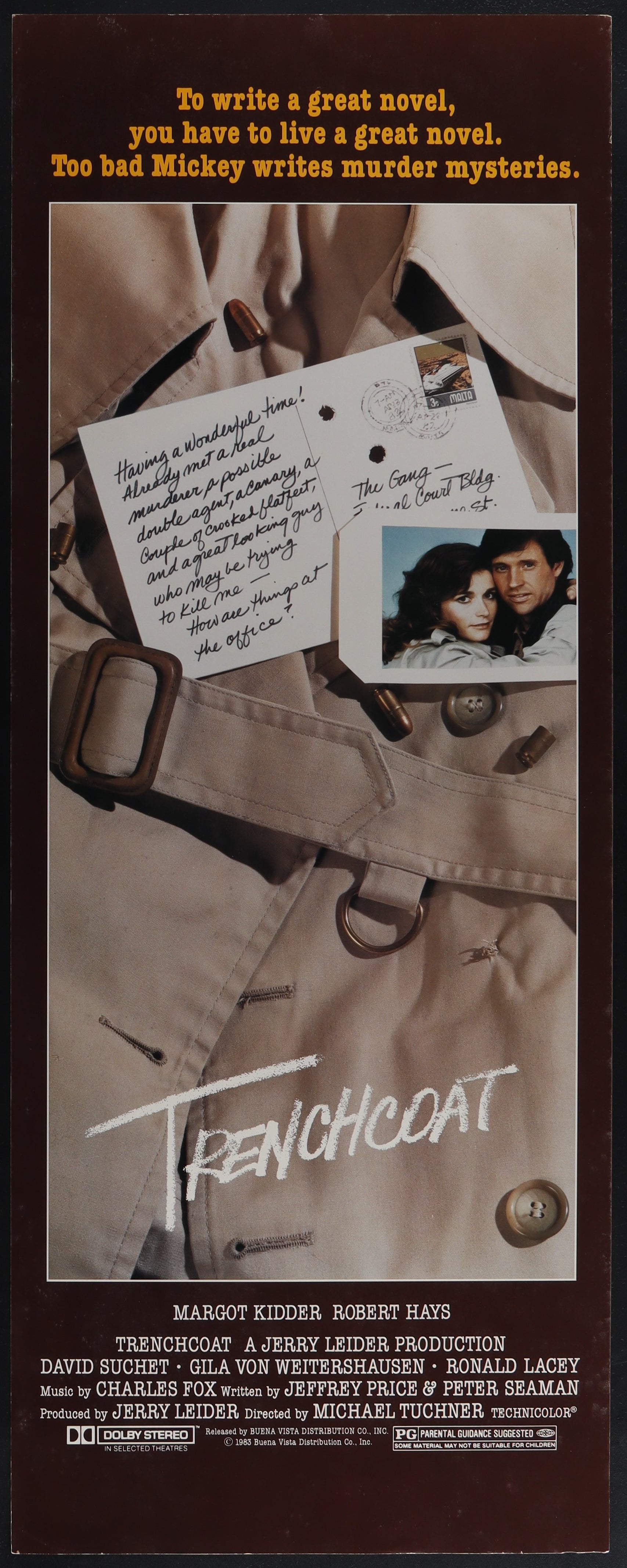 Trenchcoat (1983) Original US Insert Movie Poster