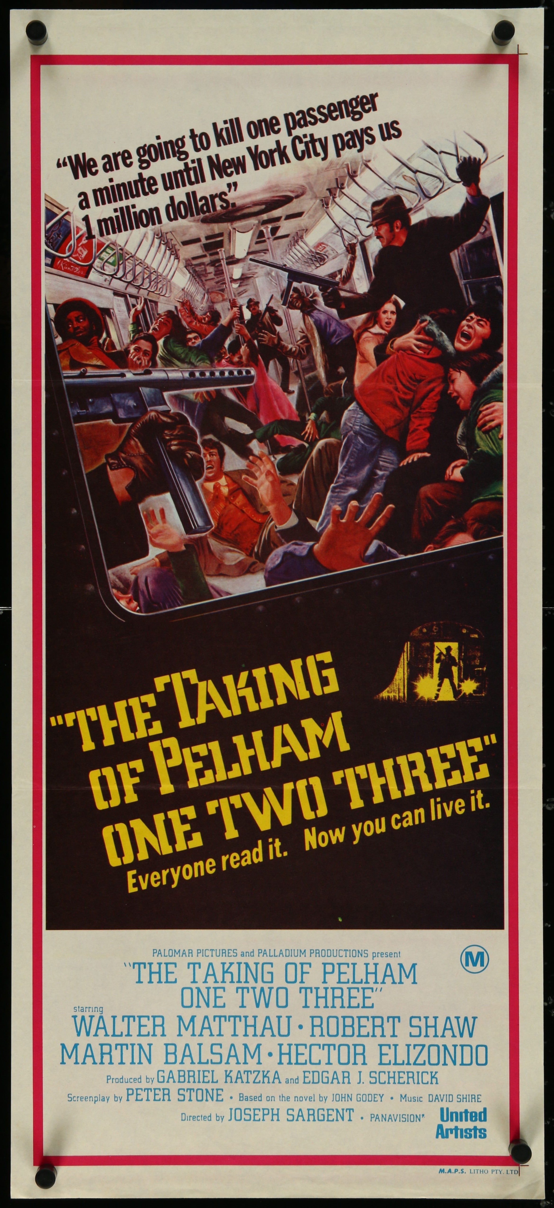 The Taking Of Pelham One Two Three (1974) Original Australian Daybill Movie Poster