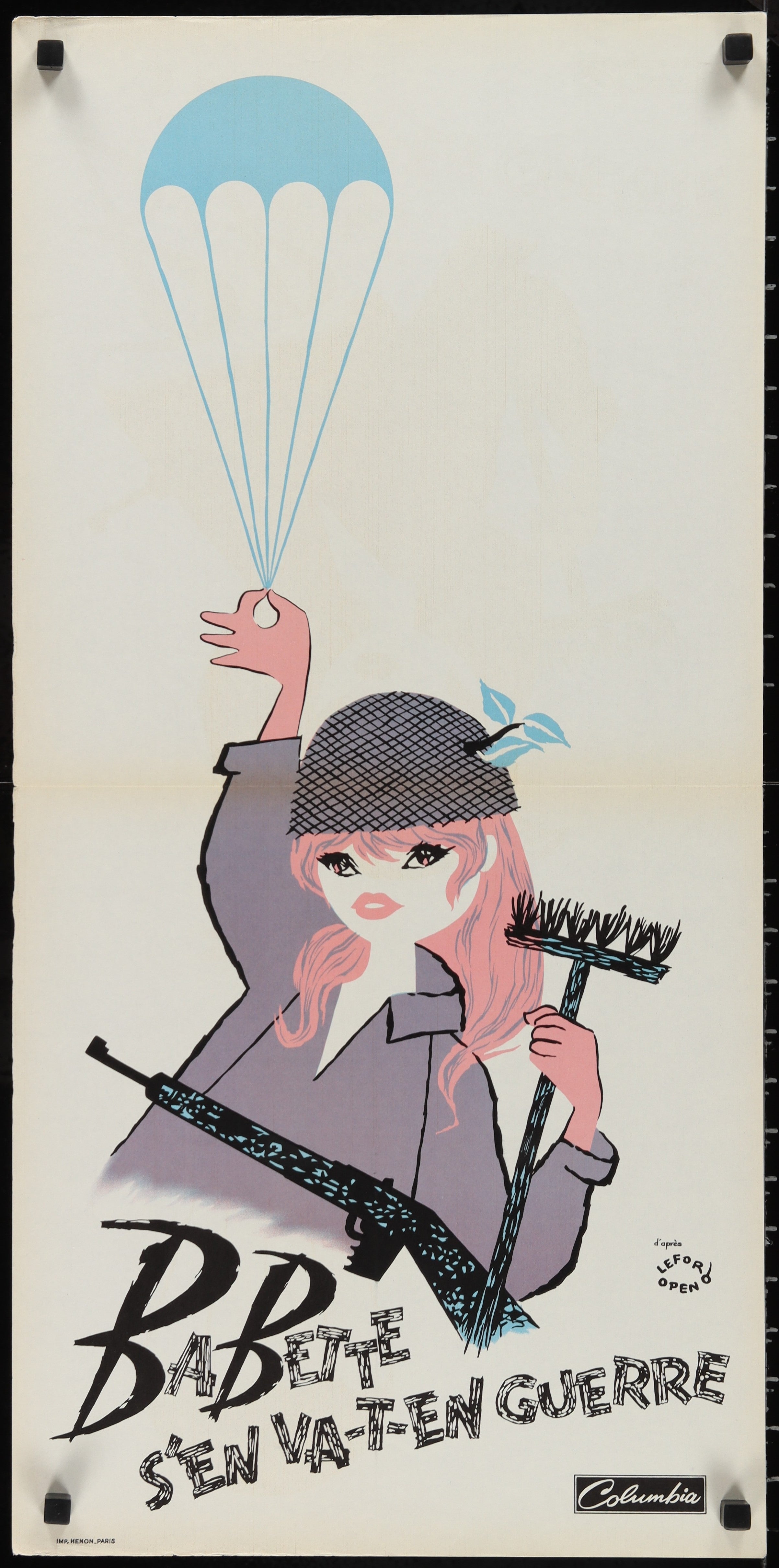 Babette Goes to War (1960) Original French 15x31 Movie Poster