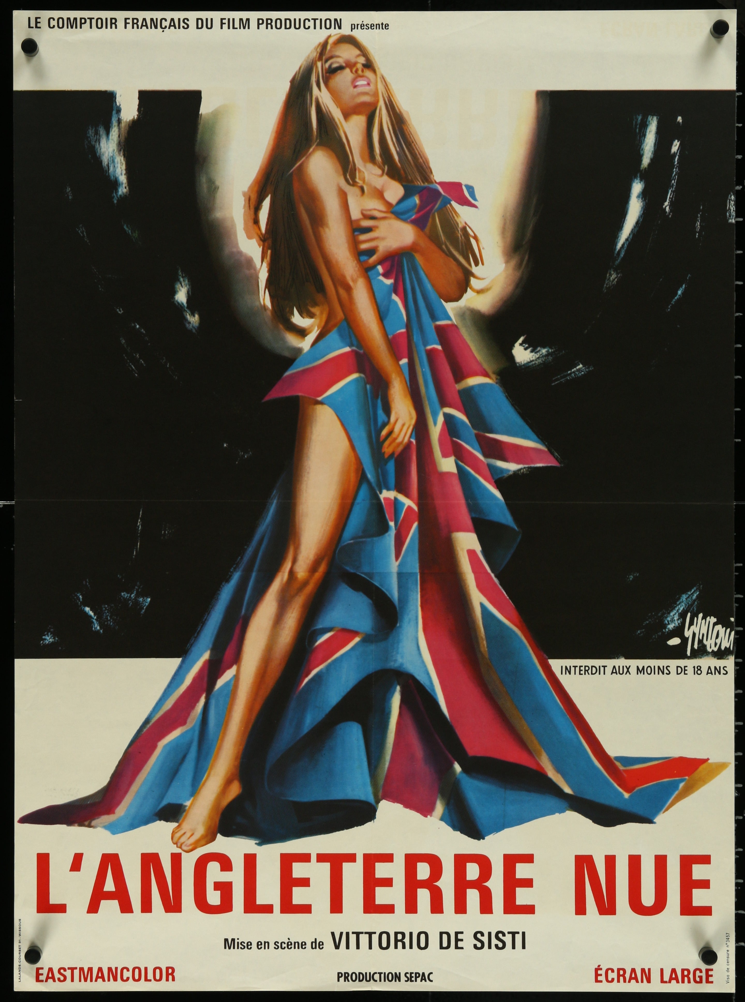 Naked England (1969) Original French 'Affiche' Movie Poster