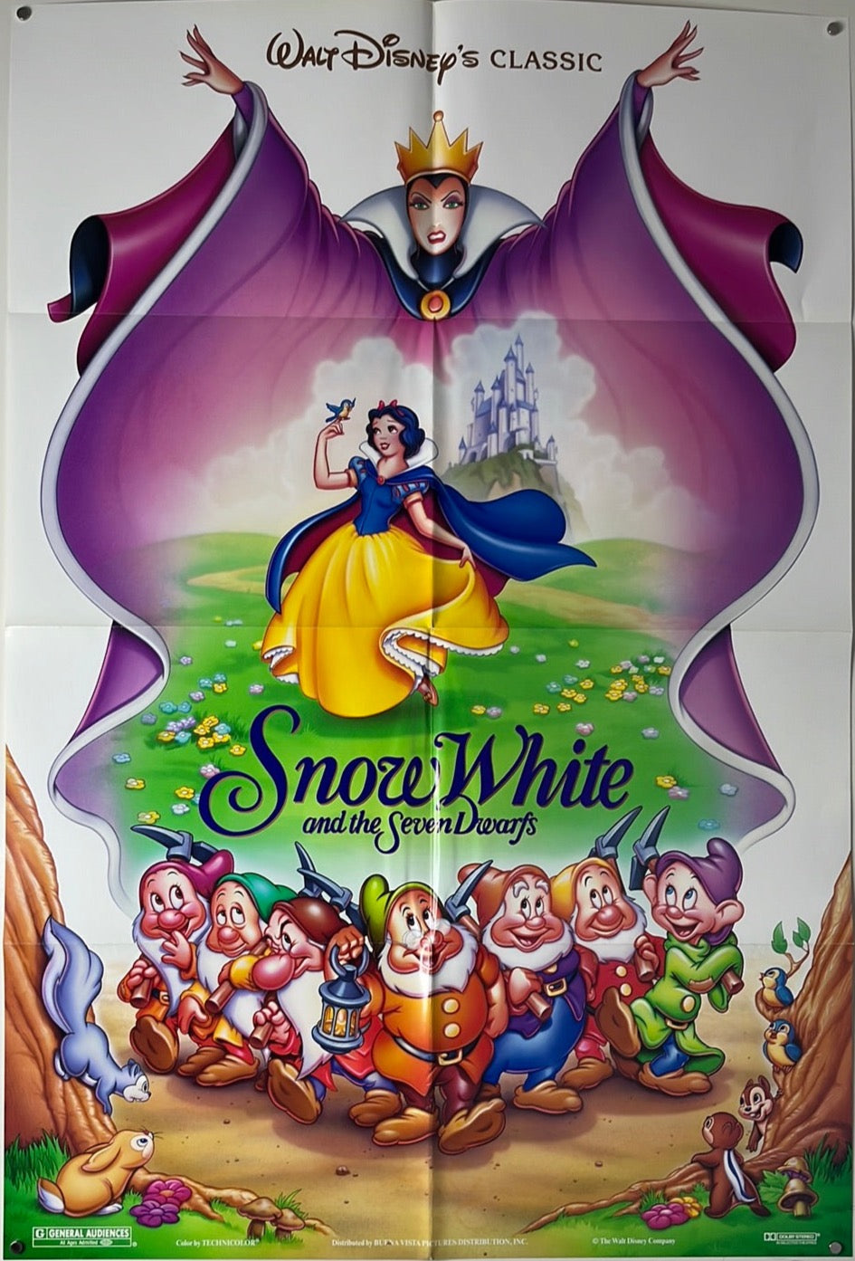 Snow White And The Seven Dwarfs (1993 Re-Release) Original US One Sheet Cinema Poster