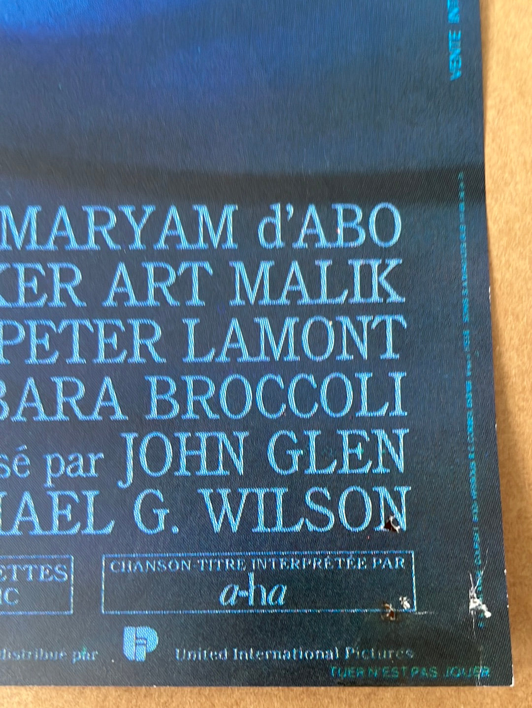 The Living Daylights - Tuer Nest Pas Jouer (1987) Original French 'Petite' Cinema Poster