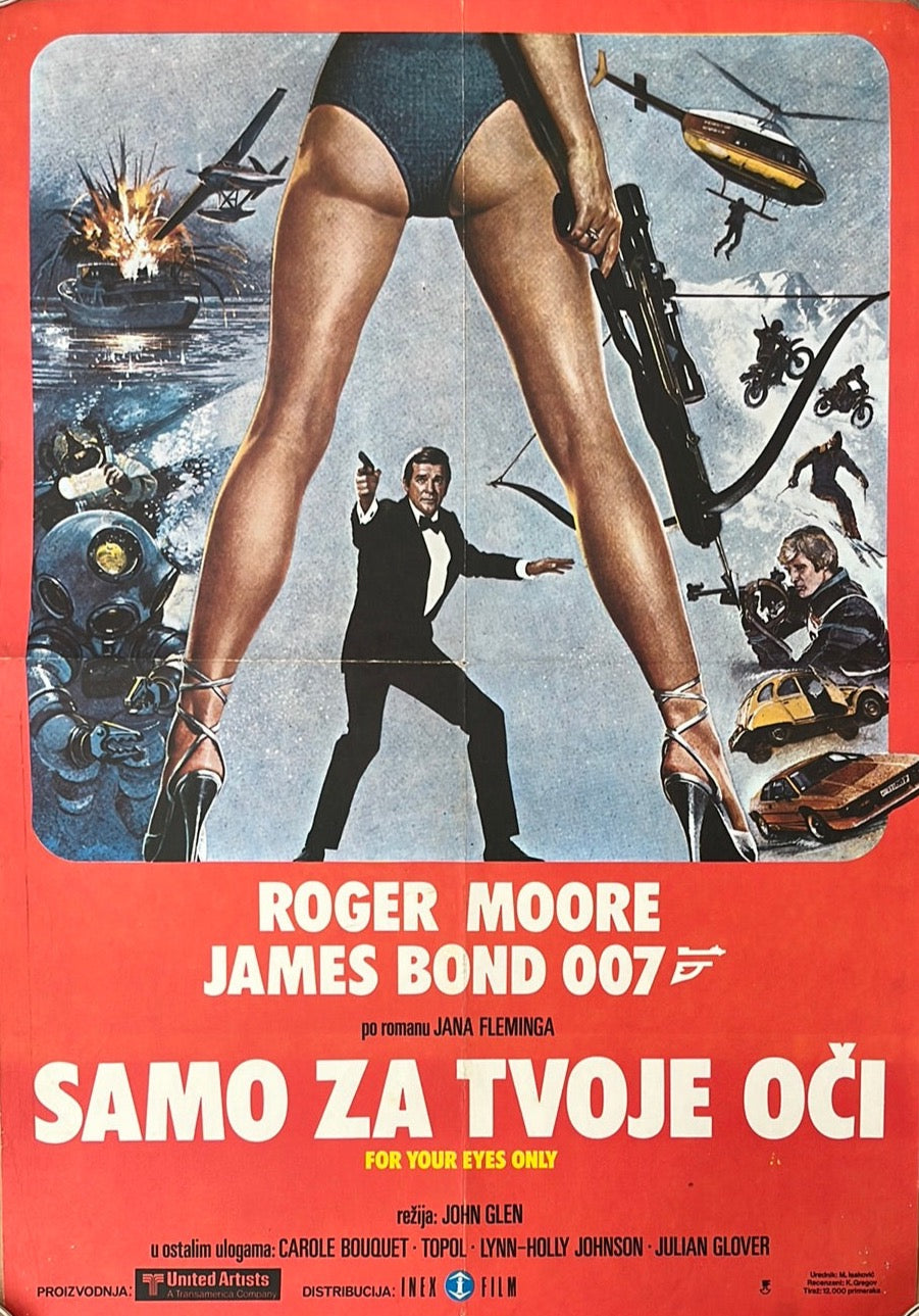 For Your Eyes Only (1981) Original Yugoslavian Cinema Poster