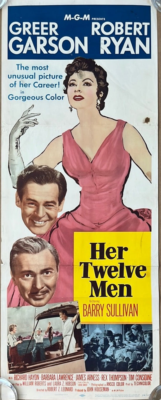 Her Twelve Men (1954) Original US Insert Cinema Poster